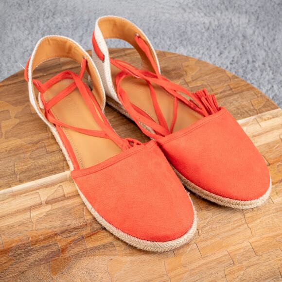 J Crew Espadrilles Size 8 Orange Boho Colorful - Picture 1 of 6
